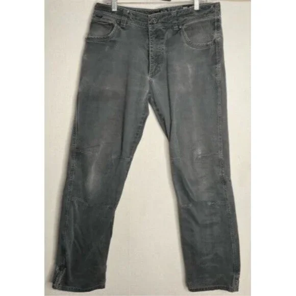 Kuhl Rydr Vintage Patina Dye Hiking Outdoor Work Pants Men Size 34X34 Gray/Black
